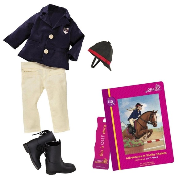 Our Generation Lily Anna’s Read and Play Set with Horseback Riding Outfit - Picture 1 of 7